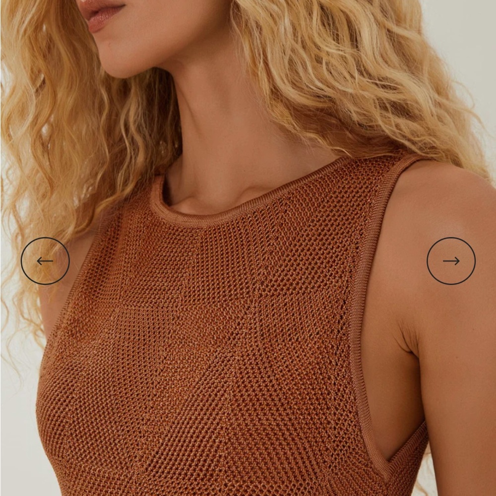 Vix by Paula Hermanny Sleeveless Knit Silvie Maxi Dress- Brown - Picture 4 of 6